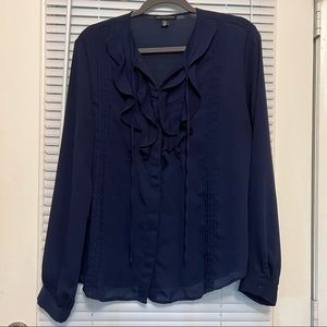 Saks Fifth Ave Navy L/S Blouse